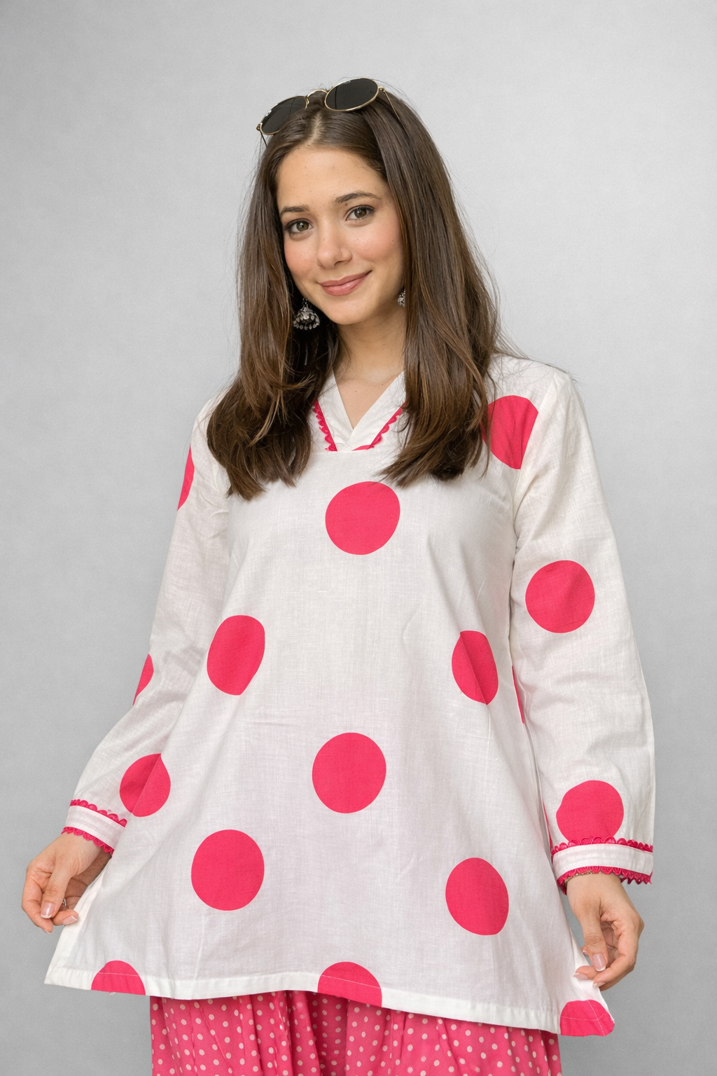 PINK POLKA FARSHI SET