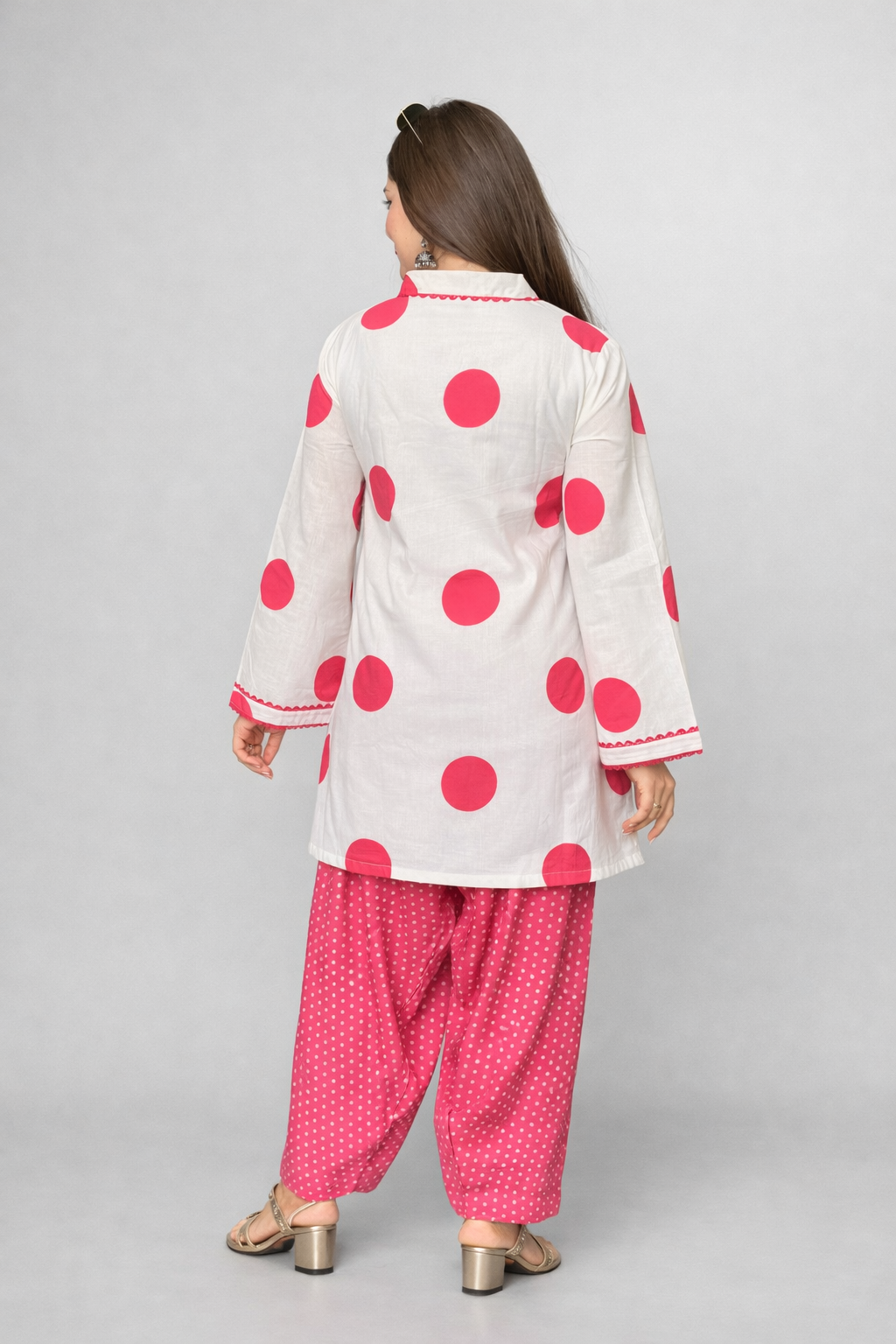 PINK POLKA FARSHI SET